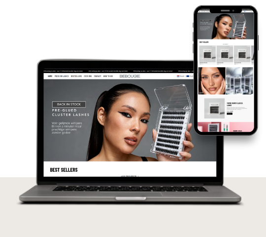 Bebougie press-on lashes Shopify store